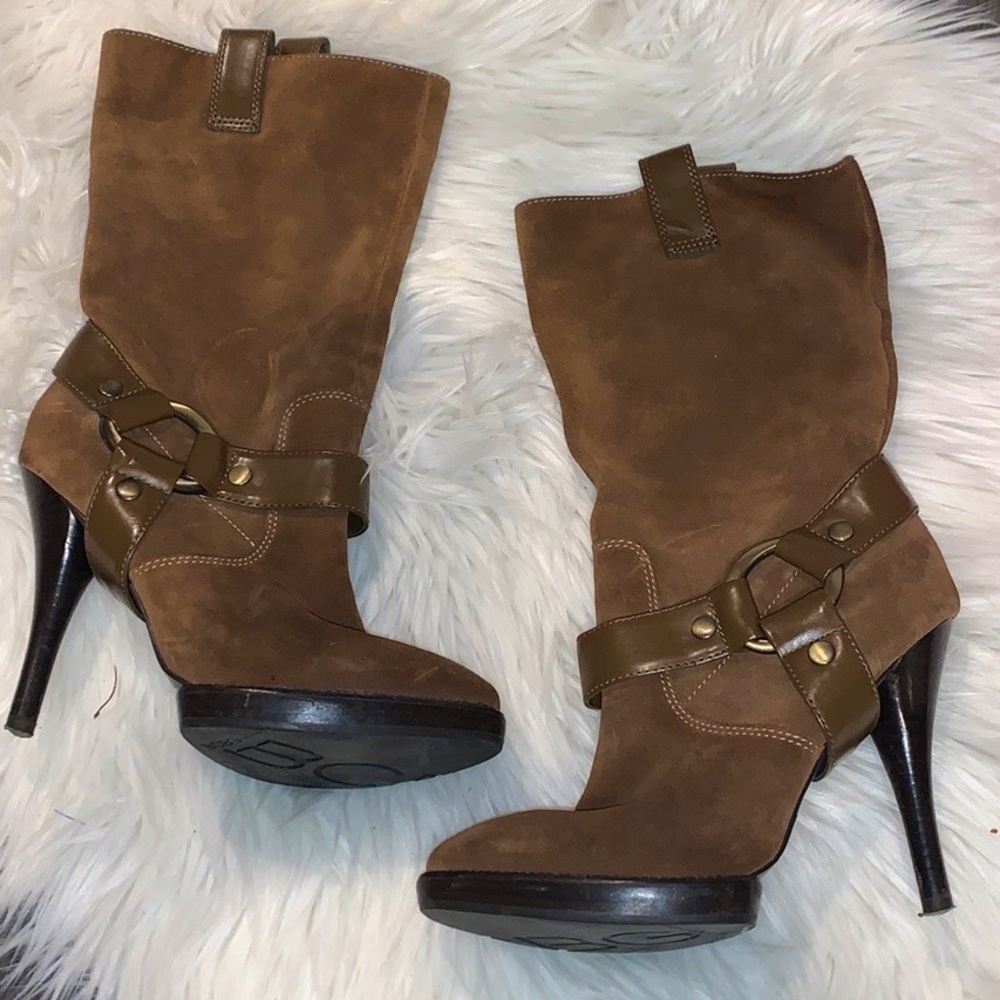BCBGeneration Sirlo Brown Suede Midi Boots 6.5 - Picture 4 of 10
